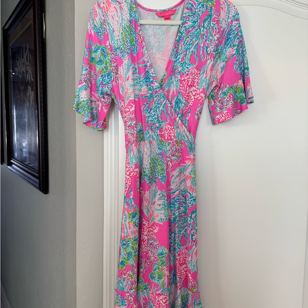 Lilly Pulitzer Pink and Blue Floral Dress
